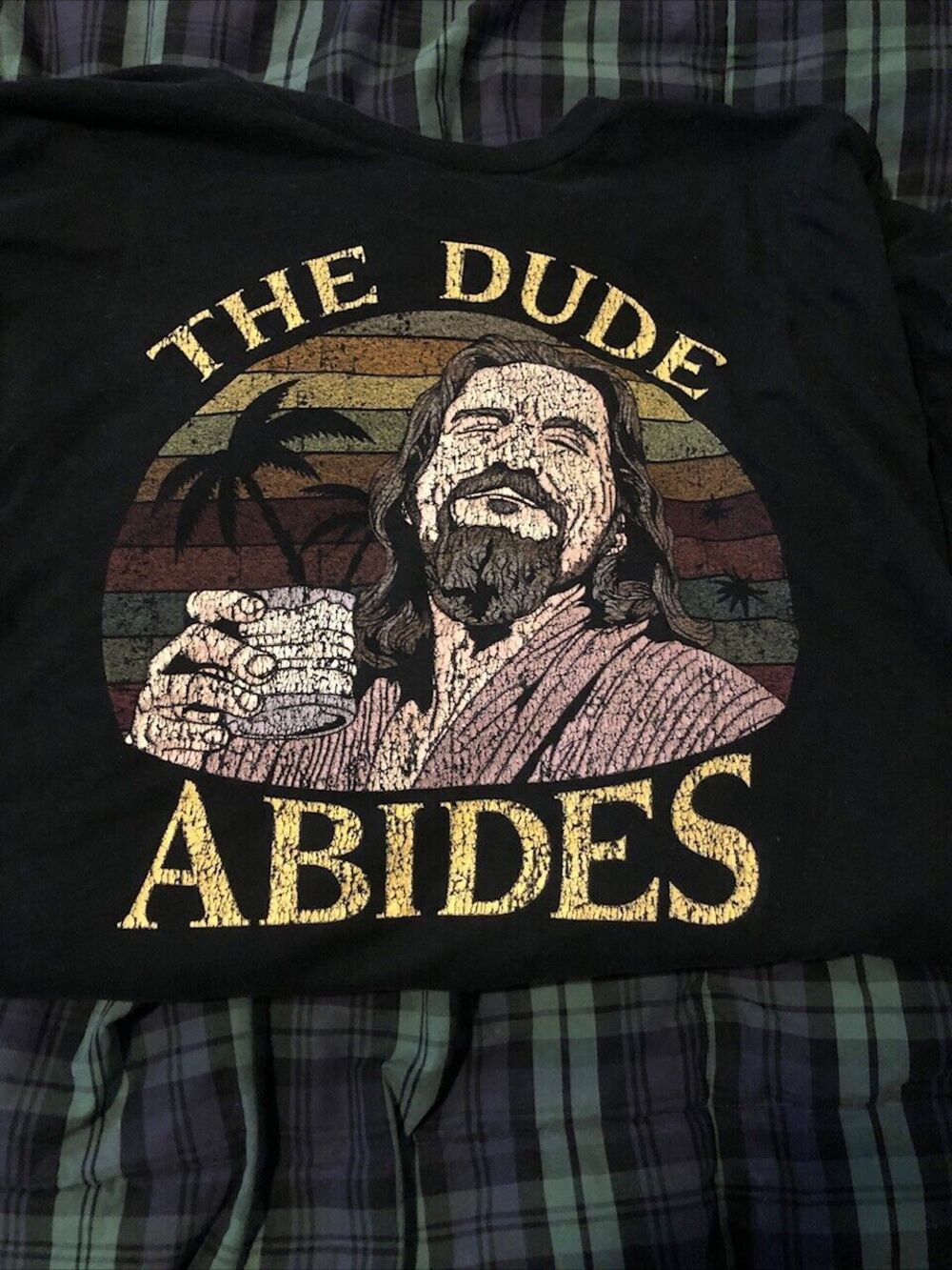 The Dude Abides T Shirt Black XXL Rare Vintage The Bigβ Labowsky Jeff bridges